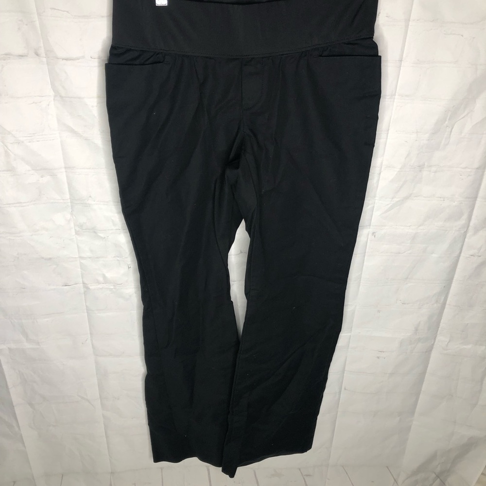 Gap Maternity Full-Panel Boot-Cut Khaki Pants Black Size 6 Long Work Wear